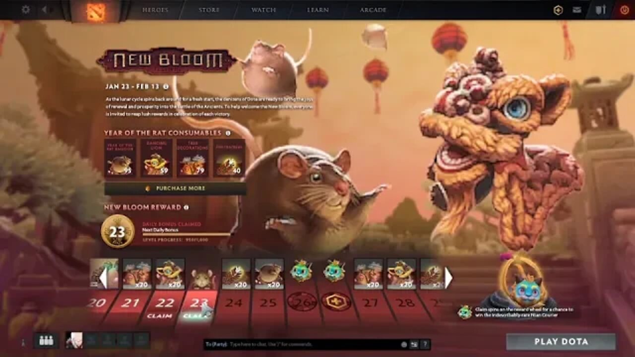 Dota 2 New Bloom 2020 Emoticon Rat Reward claim Unlocked!