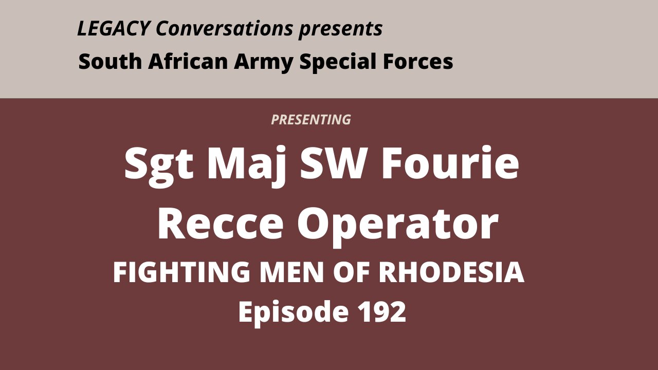 SW Fourie - 1 Recce - Fighting Men of Rhodesia