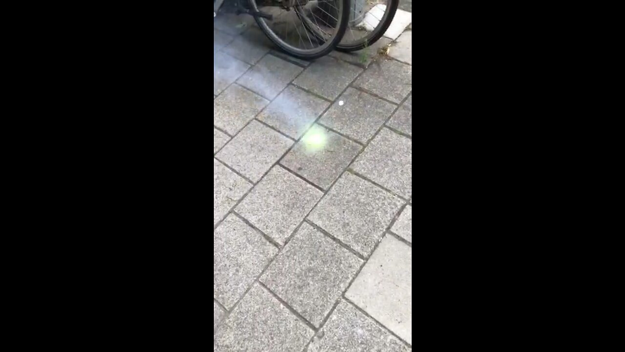Lighting a spinning piece of firework