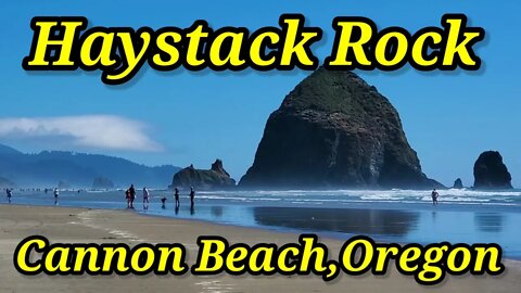 Cannon Beach, Oregon Haystack Rock Marine Gardens, shops, restaurants walking tour June 2021