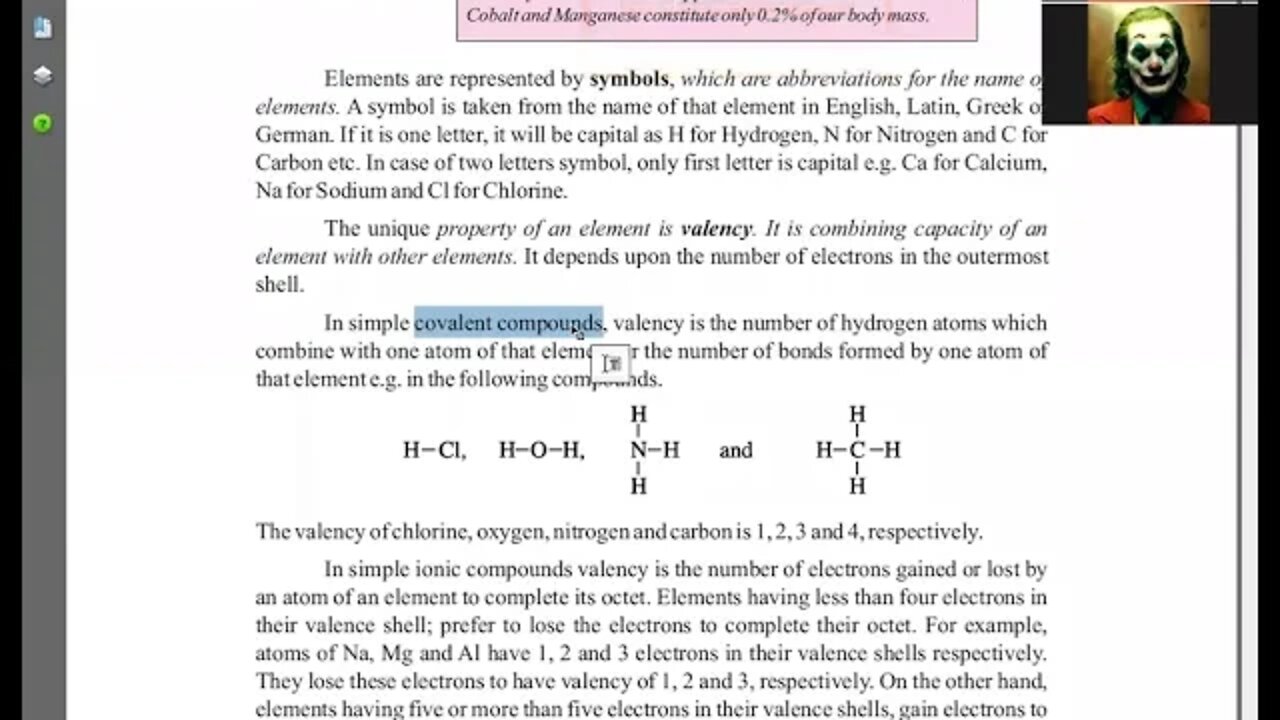 8th Chem Symbol and Valency