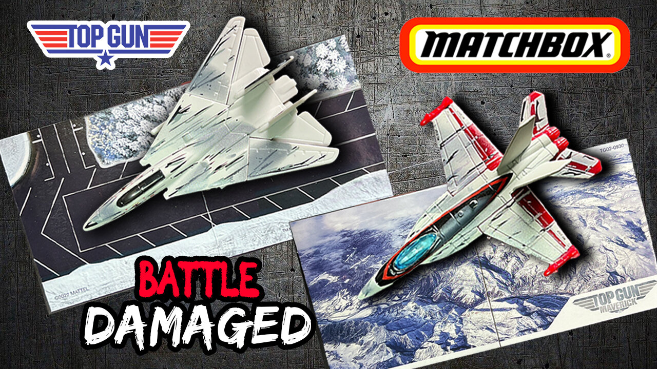 Matchbox Top Gun Maverick Battle Damage F14 Tomcat and F/A-18 Super Hornet Skybusters with Playmats