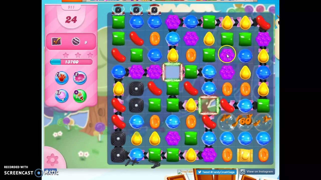 Candy Crush Level 911 Audio Talkthrough, 3 Stars 0 Boosters