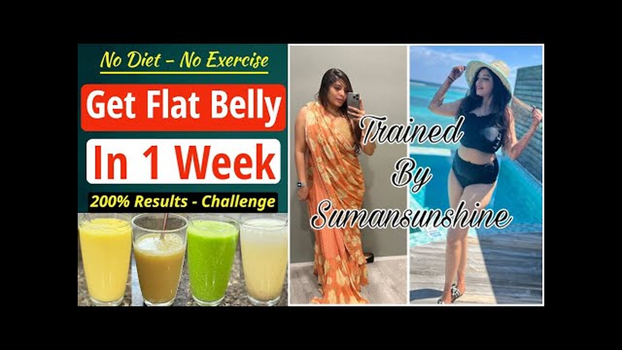 Get Flat Belly/Stomach In 1 Week - No Diet/No Exercise | 5 Smoothie Recipes - Lose Belly Fat Fast