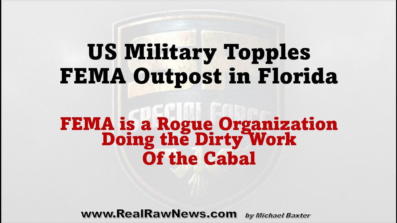 Military Topples a FEMA Outpost in Florida when caught Looting Homes