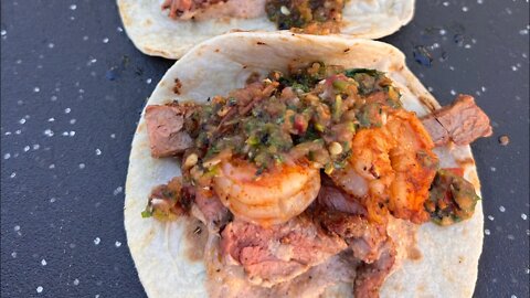 Grilled surf and turf tacos
