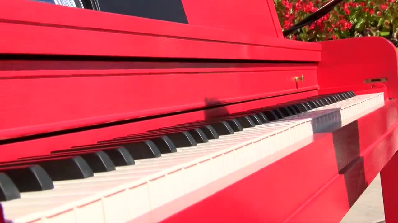 The red piano uniting a small downtown in Wisconsin