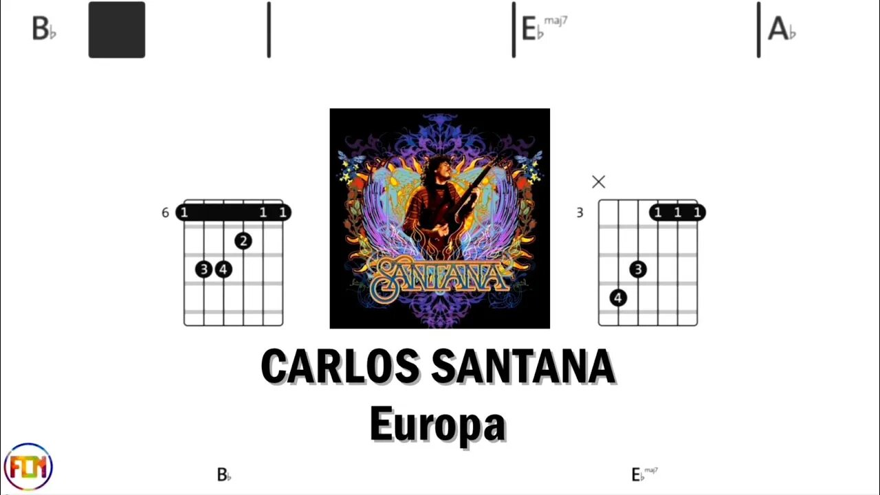 CARLOS SANTANA Europa Intrumental - Guitar Chords HD