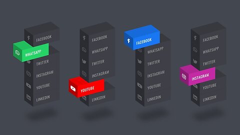 CSS 3D Isometric Social Media Menu Hover Effects | HTML CSS Tutorials