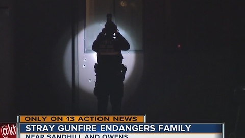 Stray gunfire endangers family