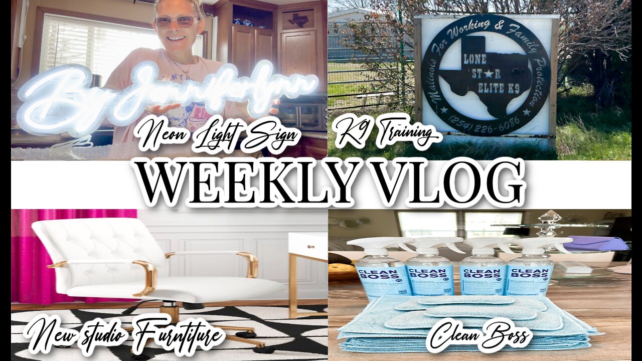 WEEKLY VLOG + NEW STUDIO FURNITURE + UNBOXING + K9 TRAINING + NEON LIGHT SIGN