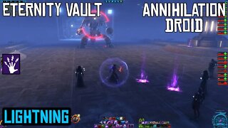 SWTOR Eternity Vault 2021: Annihilation Droid Boss Fight with Level 75 Lightning Sorcerer