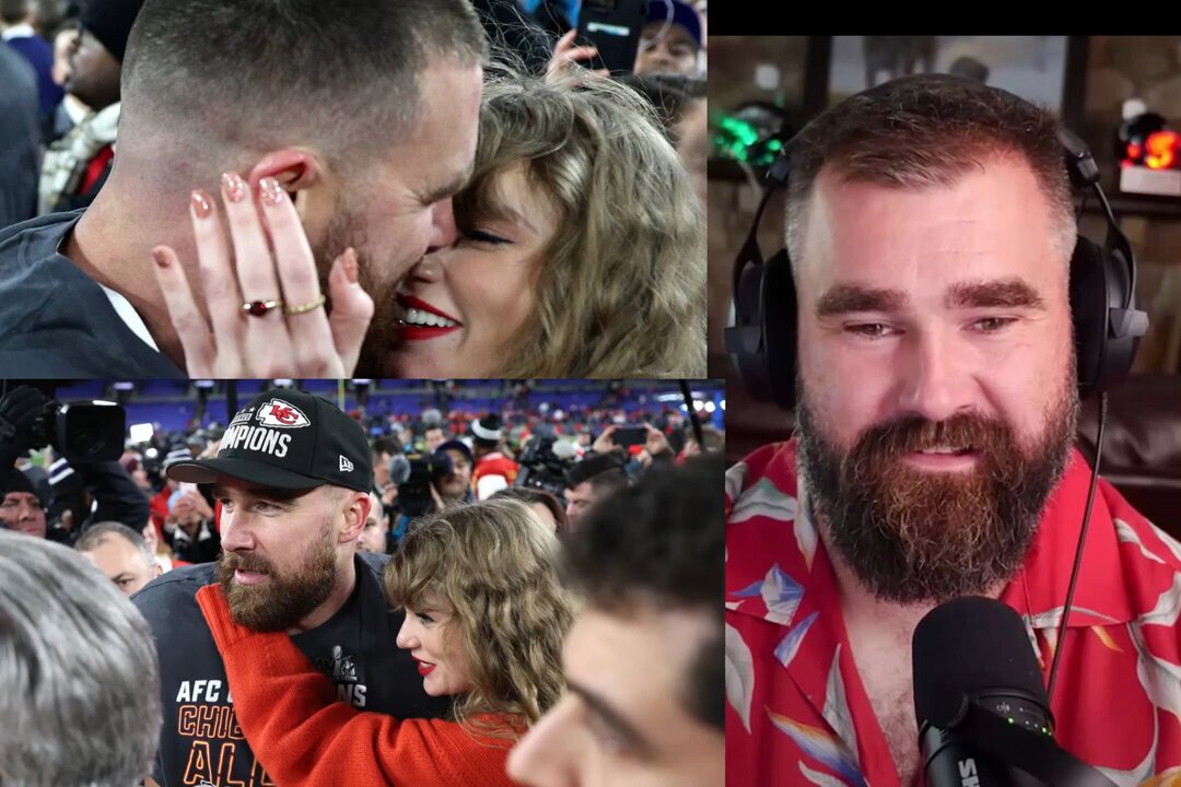 Jason kelce reacts in podcast over Taylor Swift and Travis kelce kissing in Chief Games.