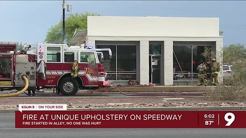 Fire at Unique Upholstery on Speedway