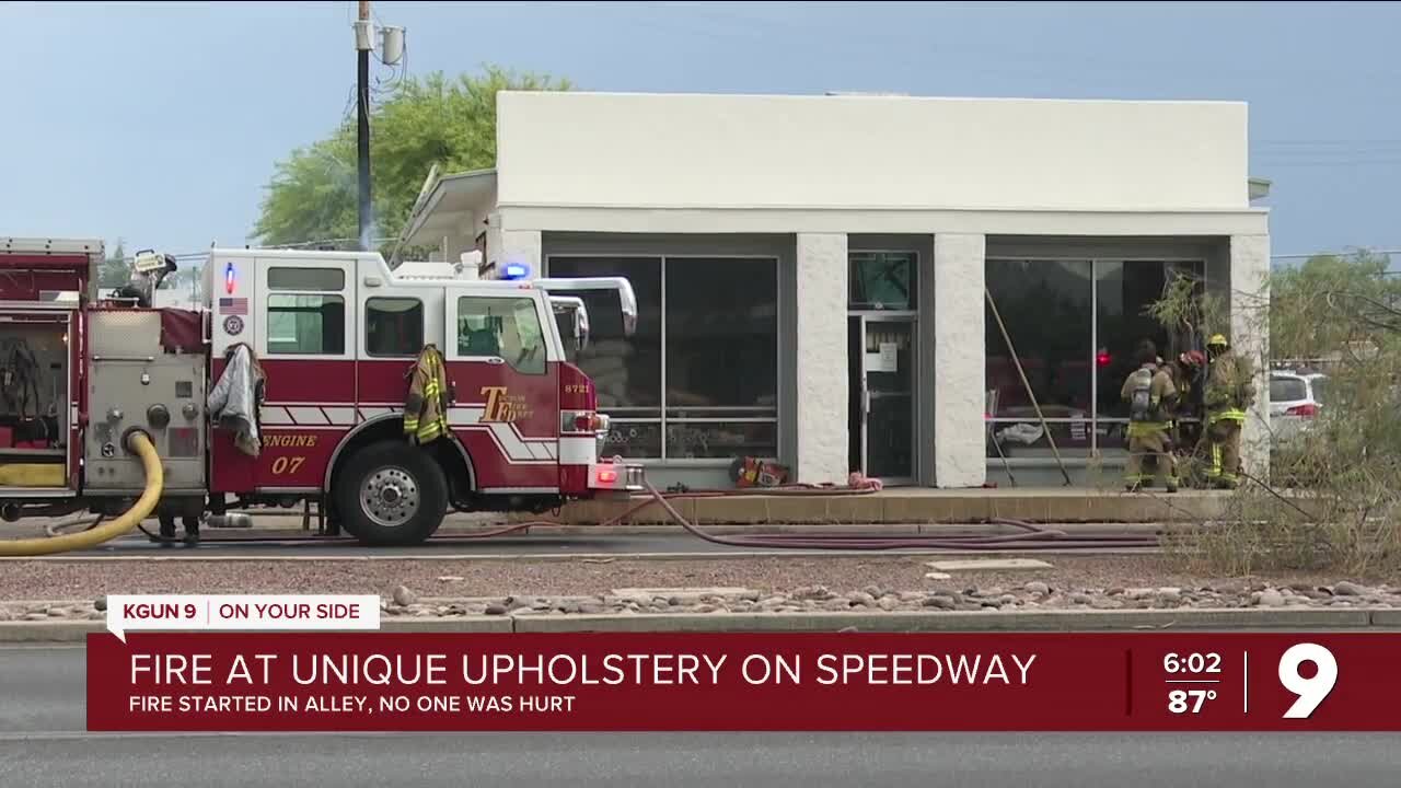 Fire at Unique Upholstery on Speedway