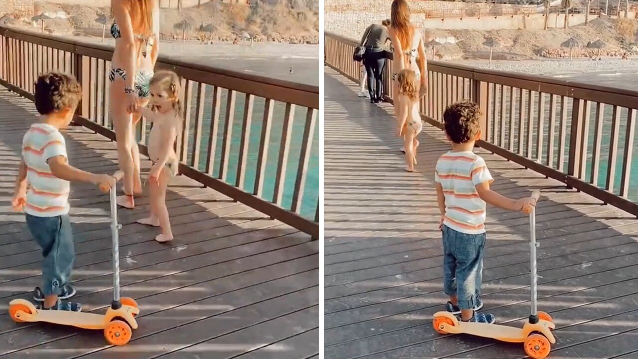 Little Boy Literally Falls In Love At First Sight