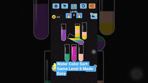 Water Color Sort Game Level 6 Made Easy #gaming #shorts #watercolor