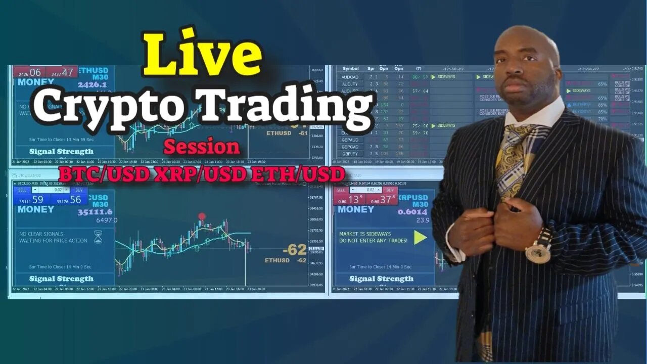 Live Crypto Trading Session - A Live #Trading Session BTC/USD ETH/USD XRP/USD 01/23/22