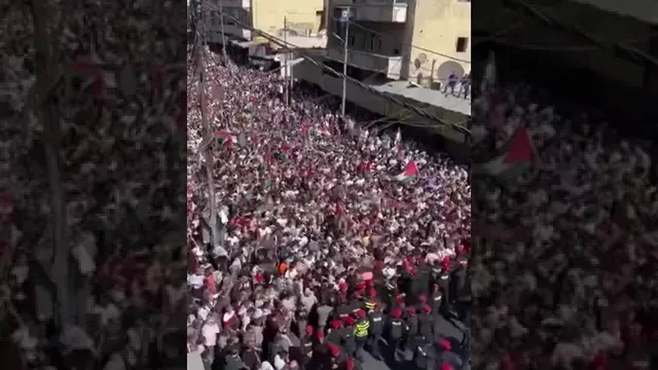 Thousands in Jordan capital Amman gather in solidarity with Gaza