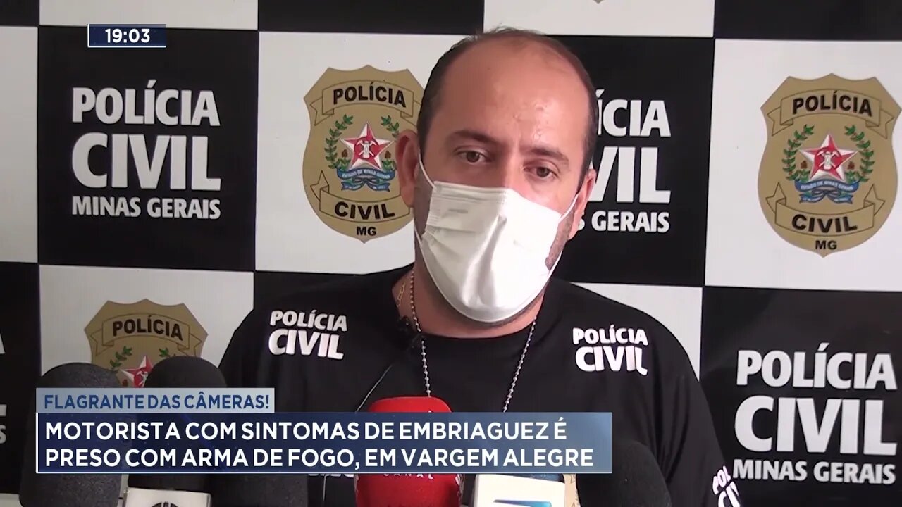 Flagrante das câmeras!Motorista com sintomas de embriaguez é preso com arma de fogo,em Vargem Alegre