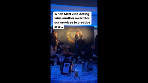 When Matt Zina Acting wins another award for our services to creative arts.