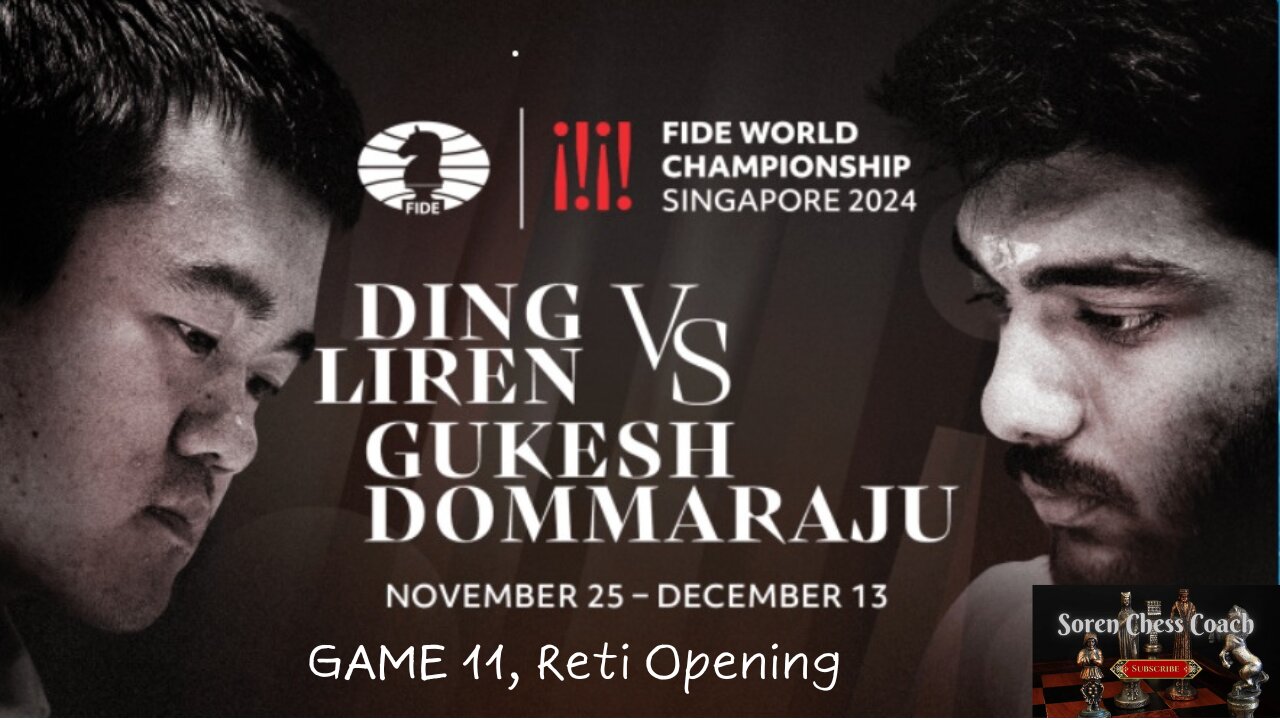 Ding Liren vs Gukesh Dommaraju, Game 11, 2024 WCC