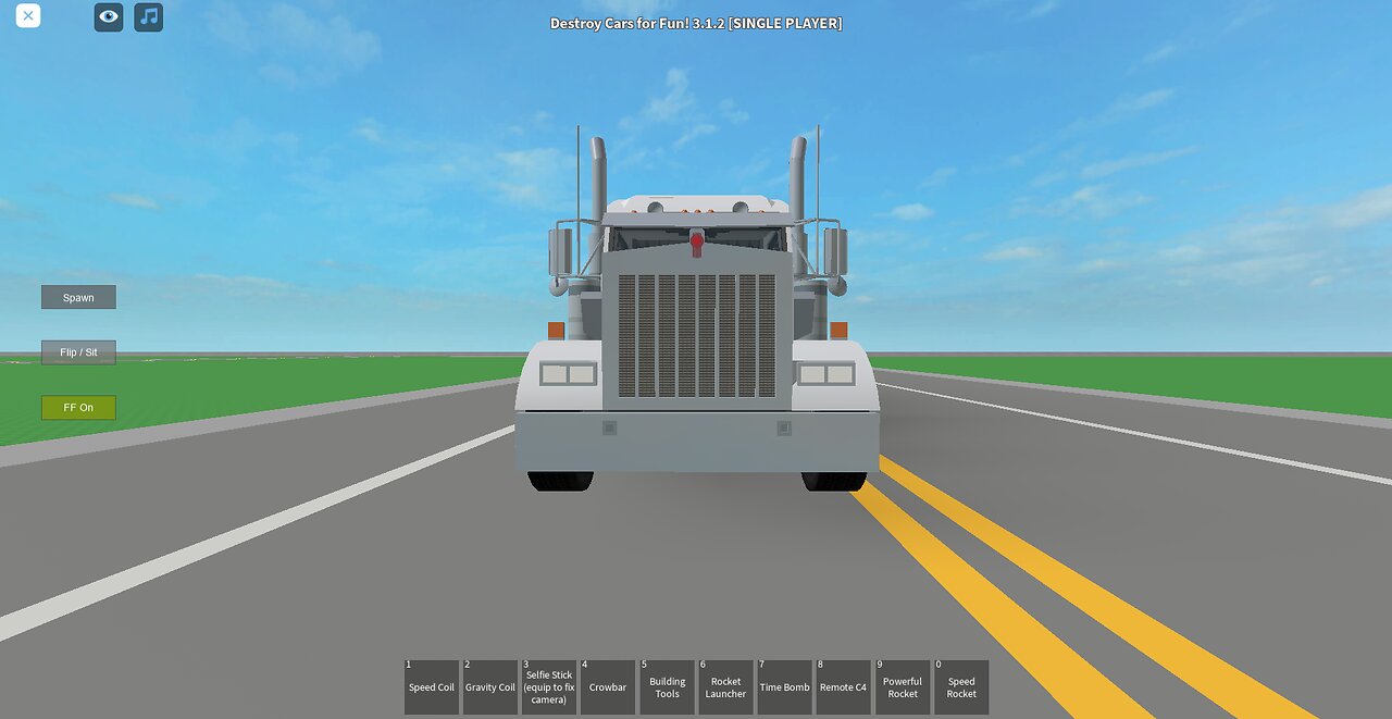 (355) 2003 Kenworth W900L CAT C12 Diesel Semi Truck driving in Roblox with a trailer