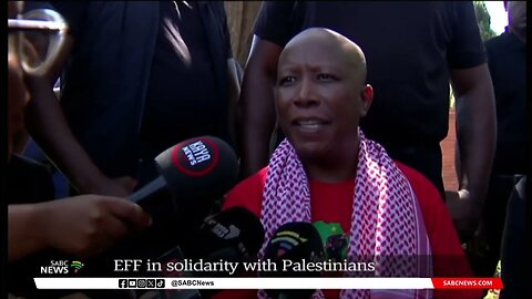 EFF supporters march to the Israeli Embassy in solidarity with Palestinian people