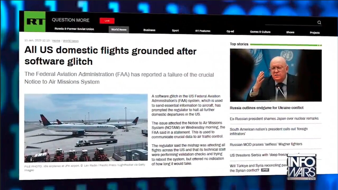 CBDCs | "All U.S. Domestic Flights Grounded After Software Glitch. How Could That Be Used to Then Ground Everything?" - Alex Jones