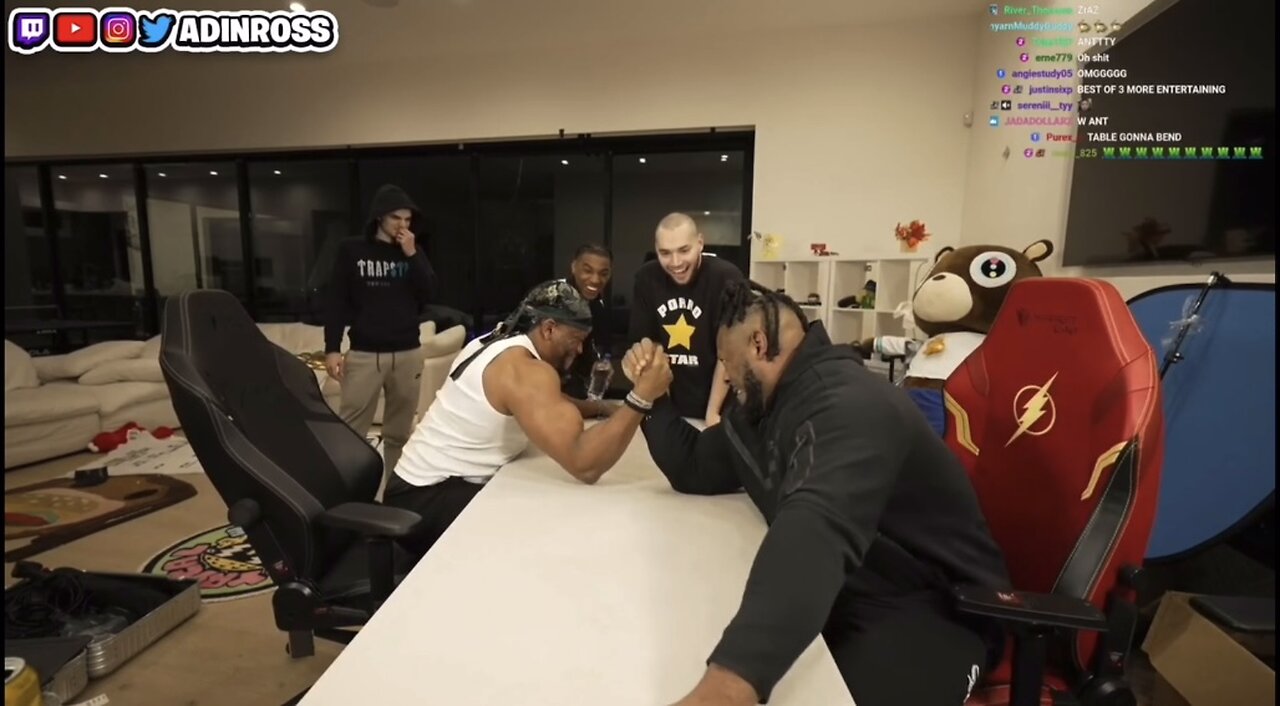 Adin Ross Cuts Live After Security Breaks His During Arm Wrestling