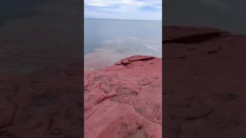 Prince Edward Island red rocks and sand