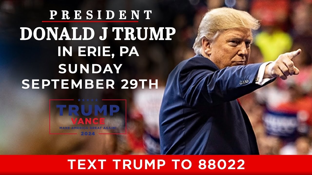 LIVE: President Trump Holds a Rally in Erie, Pennsylvania - September 29, 2024