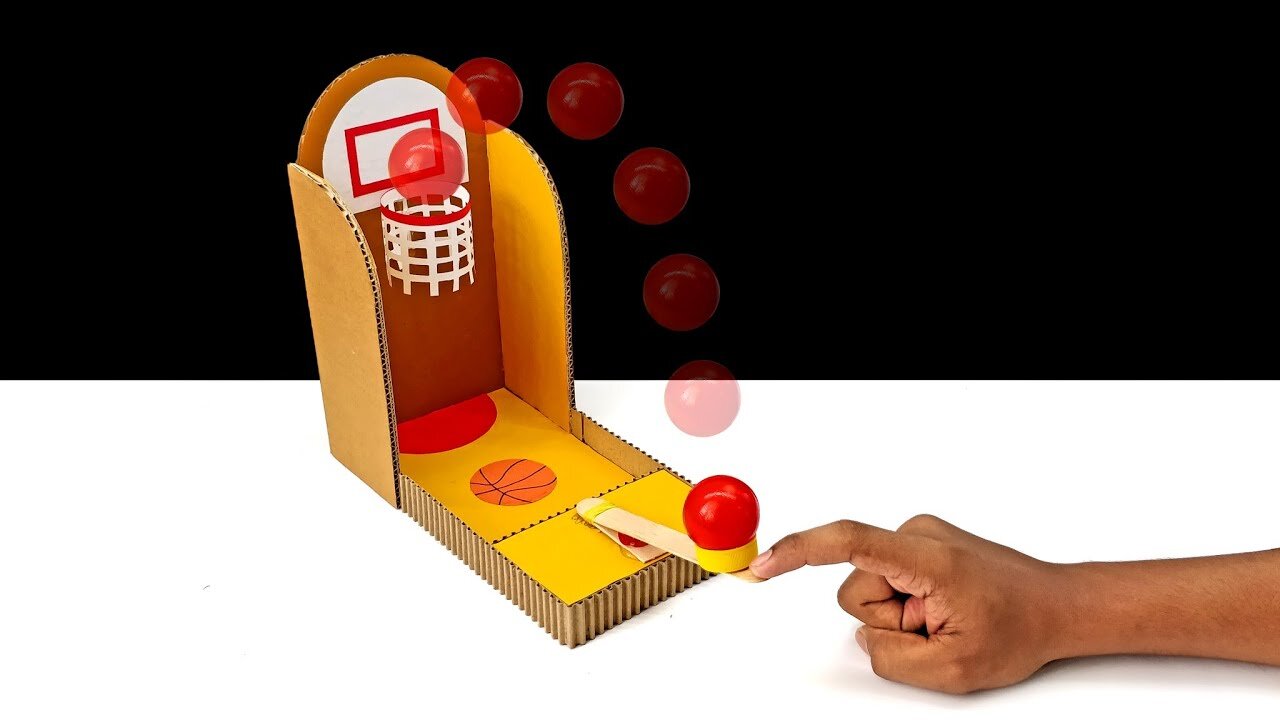 How To Make Simple Basketball Desktop Game DIY From Cardboard | How made Toy for Kids