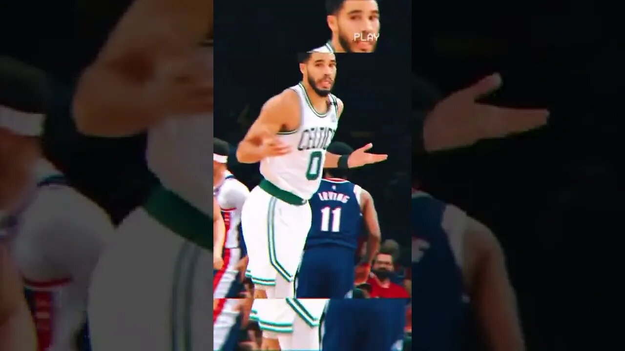 Jayson Tatum doing the MJ shrug Brooms Out