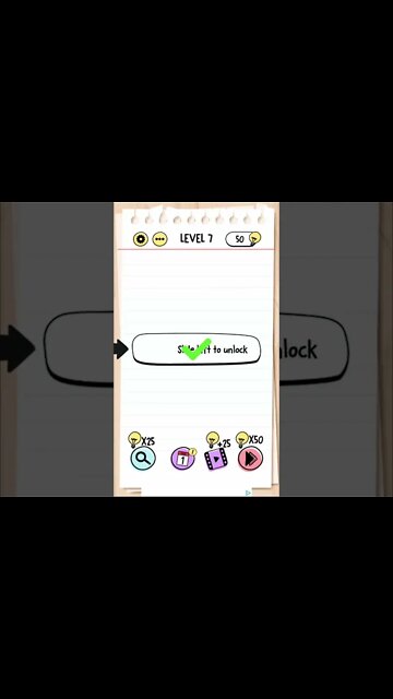 Brain Test Tricky Puzzles Level 7 Slide left to unlock