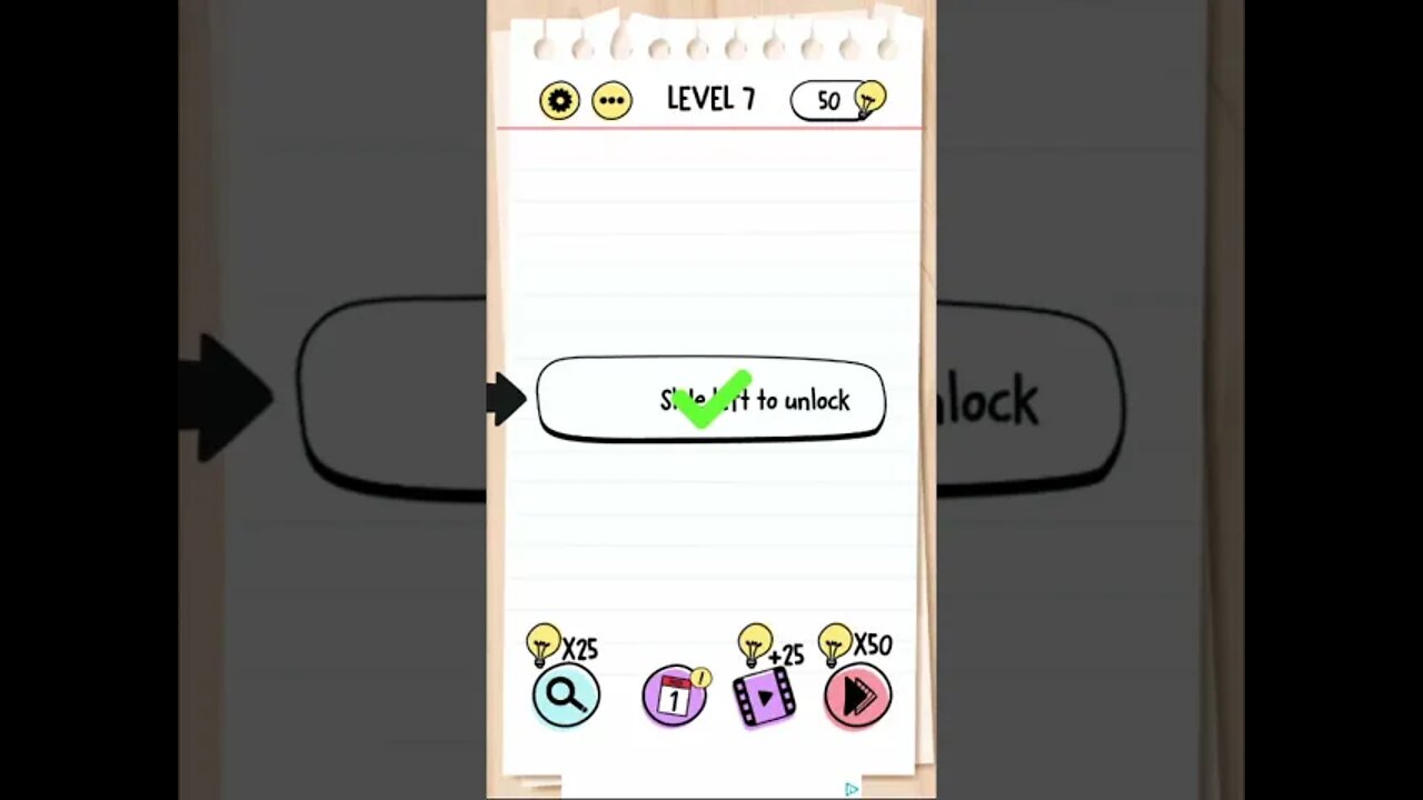 Brain Test Tricky Puzzles Level 7 Slide left to unlock