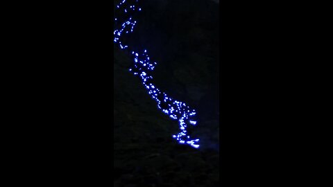 Electric- blue light volcano. Indonesia