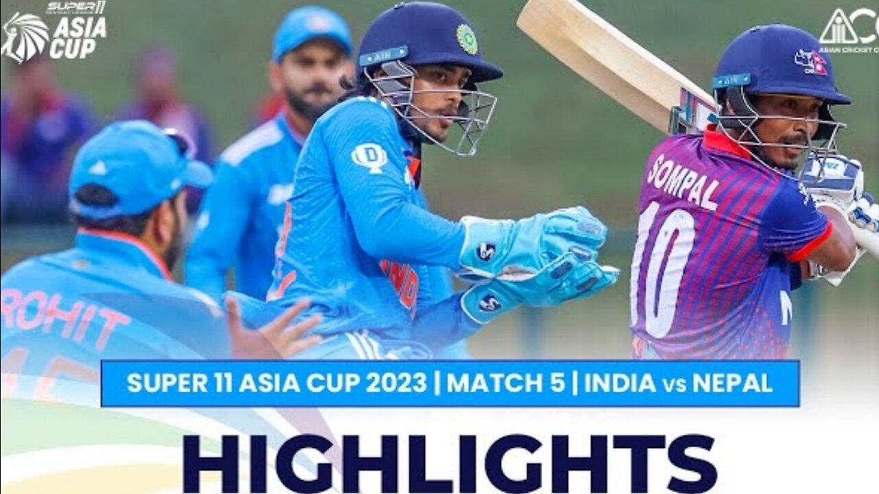 India vs Nepal asia cup cricket match highlights