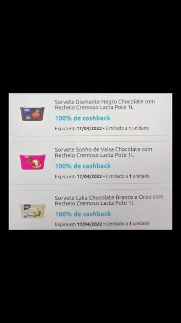 Sorvetes Lacta 1L com 100% de Cashback! #Shorts