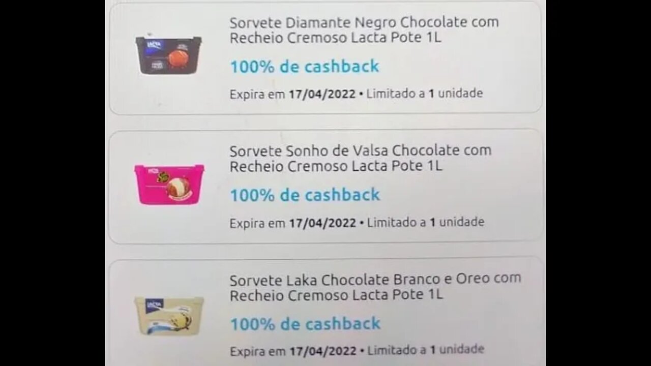 Sorvetes Lacta 1L com 100% de Cashback! #Shorts