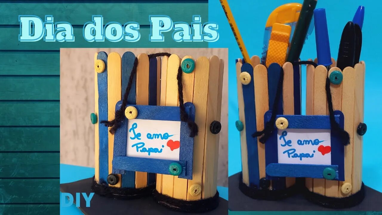 DIA DOS PAIS PORTA LÁPIS!! DIY!! FÁCIL DE FAZER!