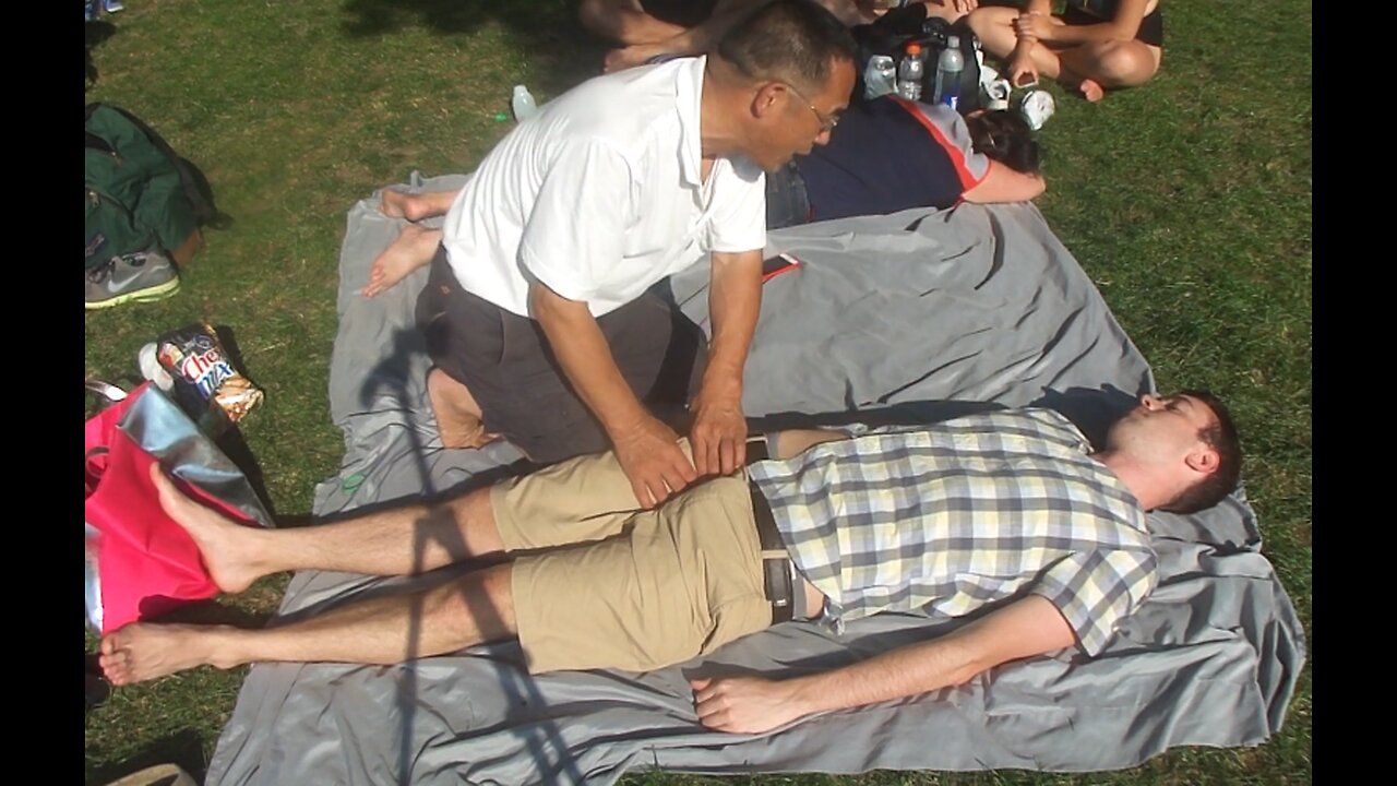 Luodong Massages White Man In Plaid At The Park