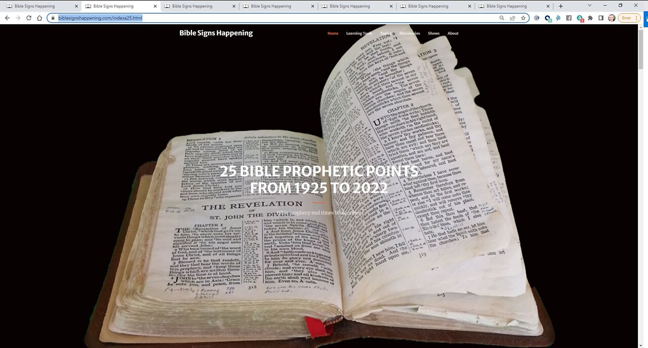 Bible Signs Happening - 25 Prophetic Points from 1925 to 2022