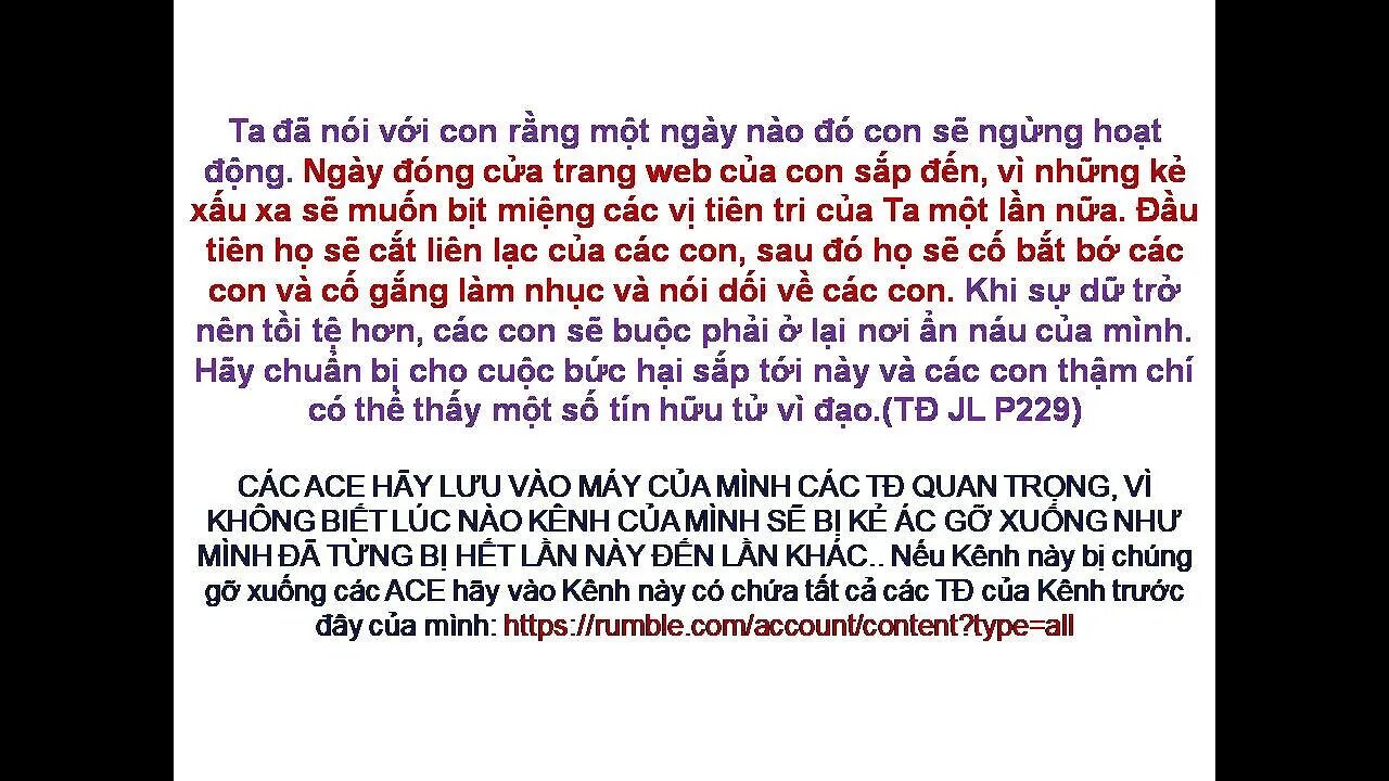 HÃY CHUẨN BỊ ĐỂ GẶP GỠ CHÚA GIÊSU TRONG CUỘC PHÁN XÉT NHỎ ĐÃ GẦN KỀ! Các TĐ JL P229