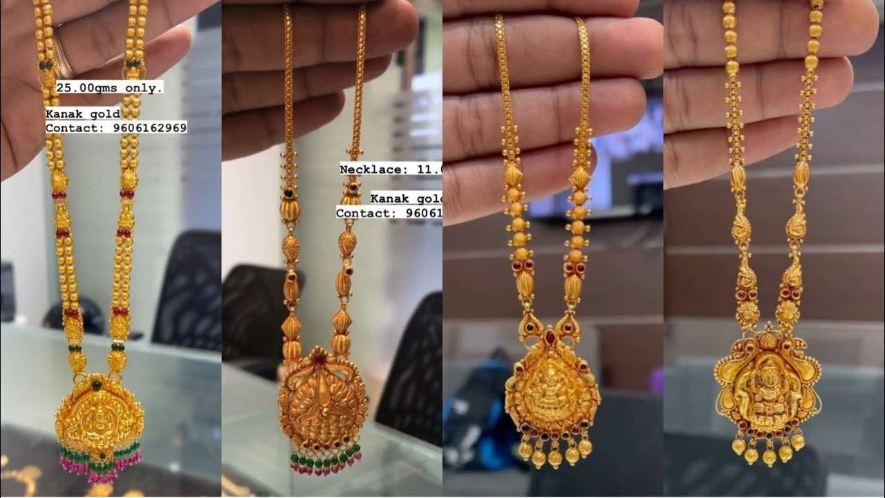 Gold Antique Necklace Designs with Weight!! Timeless Temple