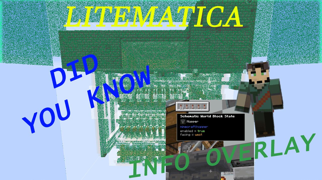 Minecraft LiteMatica (Did You Know) Info Overlay