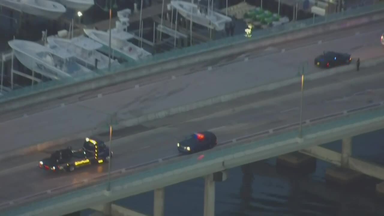 Golf cart and vehicle collide on Blue Heron Bridge in Riviera Beach