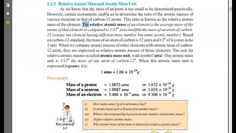 8th Chem Relative Atomic mass