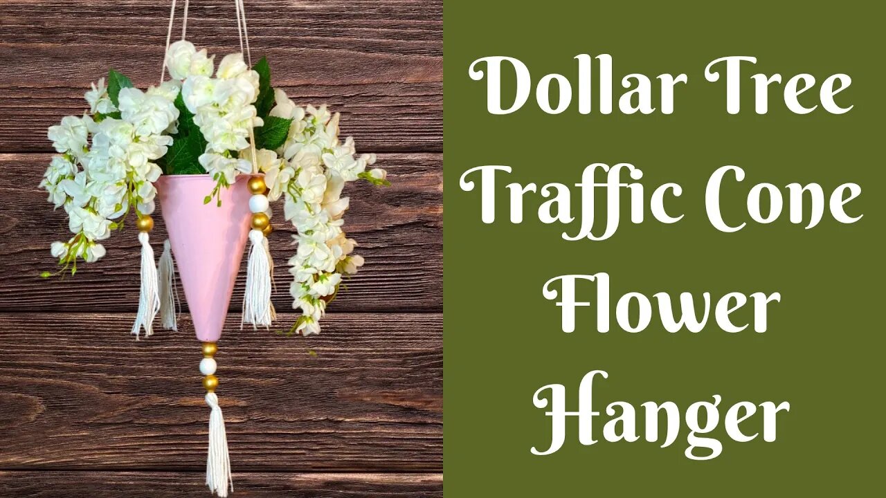 Dollar Tree Traffic Cone Flower Planter | Dollar Tree Flower Hanger | Dollar Tree Wedding Decor