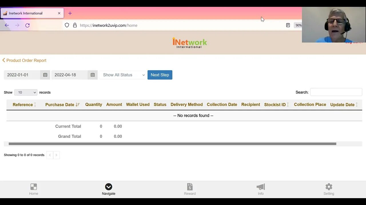 iTeraCare Delivery Order Report In iNetwork Back Office